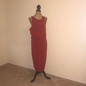 Asymmetrical Red Banana Republican Dress
